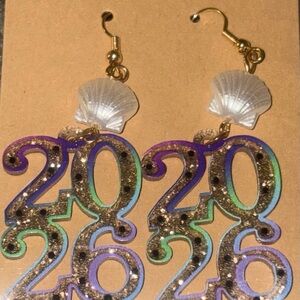 Colorful 2026 Earrings with Shell Accent